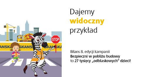  Bilans ośmiu lat trwania kampanii edukacyjnej „Bezpieczni w pobliżu budowy”  to ponad 122 tys. „odblaskowych” dzieci.